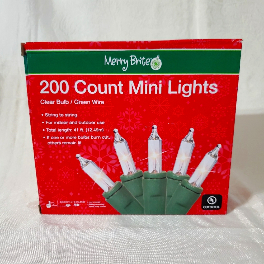 COPY - Merry Brite  Mini  Lights  Clear